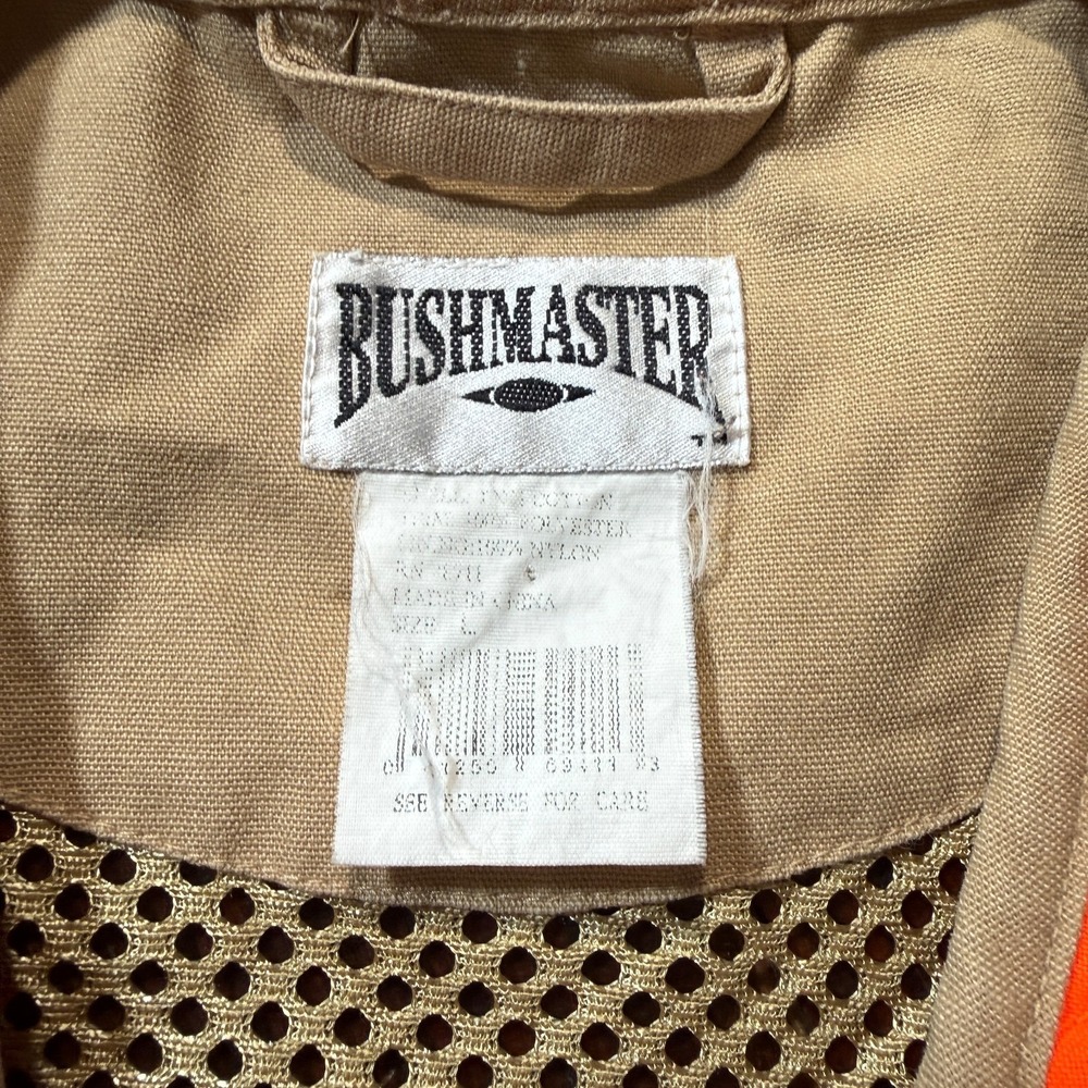 Bushmaster Hunting Vest Mens Large Blaze Orange Tan Upland Mesh Game Padded Zip - Picture 4 of 10